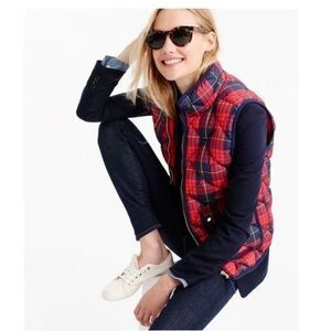 J. Crew Excursion Down Filled Puffer Vest in Tartan Plaid